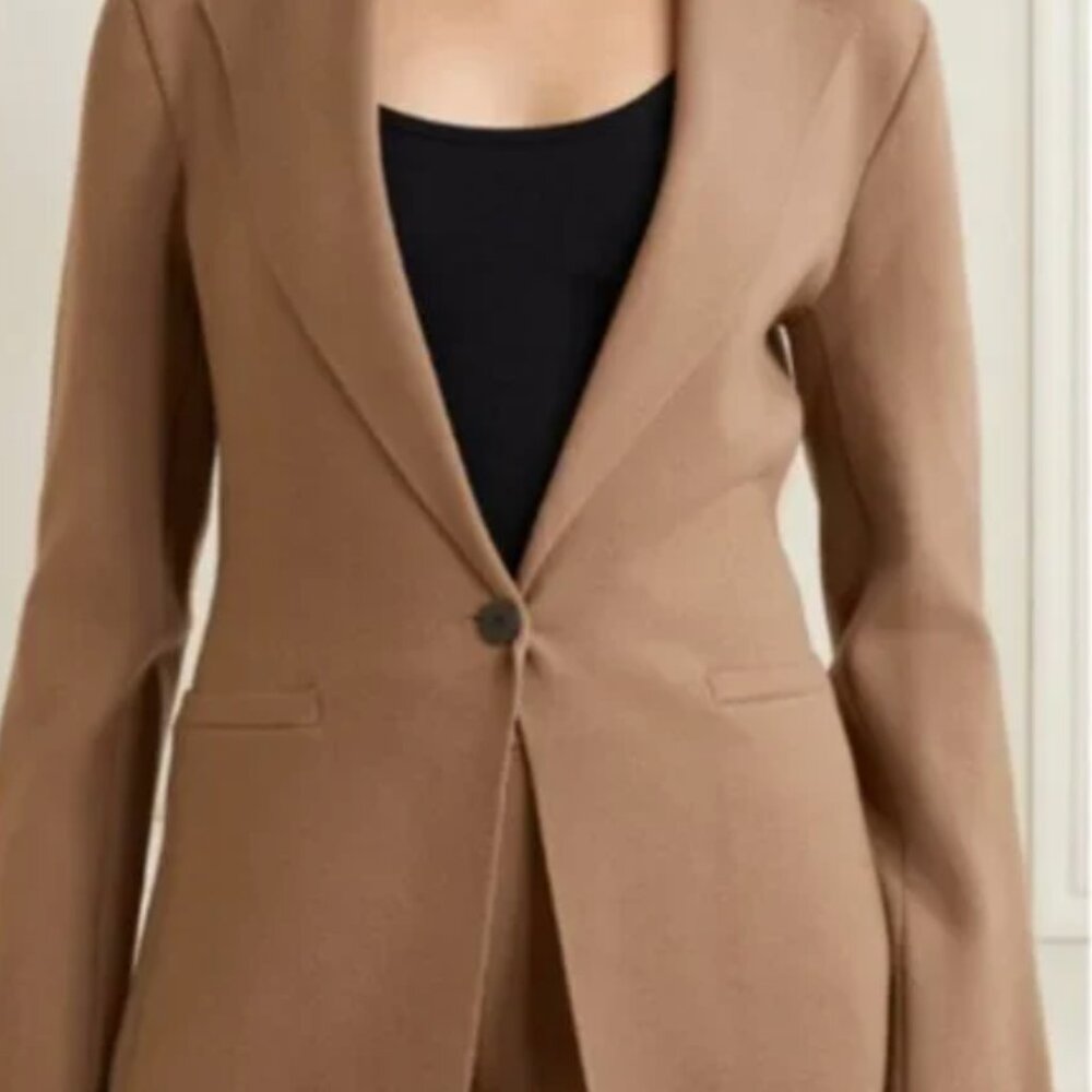 Theory Merino Wool Blazer Camel
